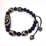 Spiral Dzi Beads Bracelet Longevity Beads Adjustable Fine Bracelet