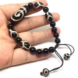 Spiral Dzi Beads Bracelet Longevity Beads Adjustable Fine Bracelet