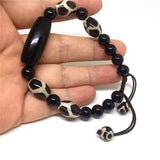 Spiral Dzi Beads Bracelet Longevity Beads Adjustable Fine Bracelet