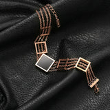 Square Charm Bracelet Hollow Chain Titanium Steel Wrist Jewelry Gift