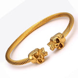 Stainless Steel Braided Skull Men Bracelet