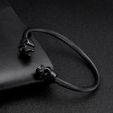 Stainless Steel Braided Skull Men Bracelet