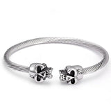 Stainless Steel Braided Skull Men Bracelet