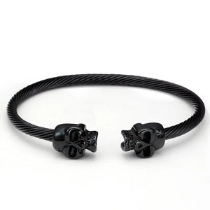 Stainless Steel Braided Skull Men Bracelet