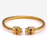 Stainless Steel Braided Skull Men Bracelet