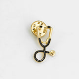 Stethoscope Shape Crystal Enamel Pins for Doctor Nurse