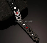 316L Stainless Steel Health Magnet Stone Link Chain Bracelet 8.26''