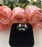 Tungsten Carbide Ring Carbon Fiber Inlay Wedding Band 8MM
