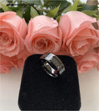 Tungsten Carbide Ring Carbon Fiber Inlay Wedding Band 8MM