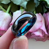 Tungsten Carbide Wedding Couple Ring 8mm 6mm Two Tone Band Polished Comfort Fit