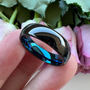 Tungsten Carbide Wedding Couple Ring 8mm 6mm Two Tone Band Polished Comfort Fit