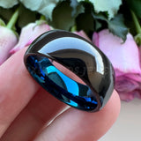 Tungsten Carbide Wedding Couple Ring 8mm 6mm Two Tone Band Polished Comfort Fit
