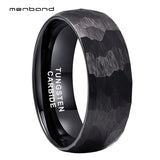 Tungsten Carbide Wedding Band Faces Brushed Finish 6MM 8MM