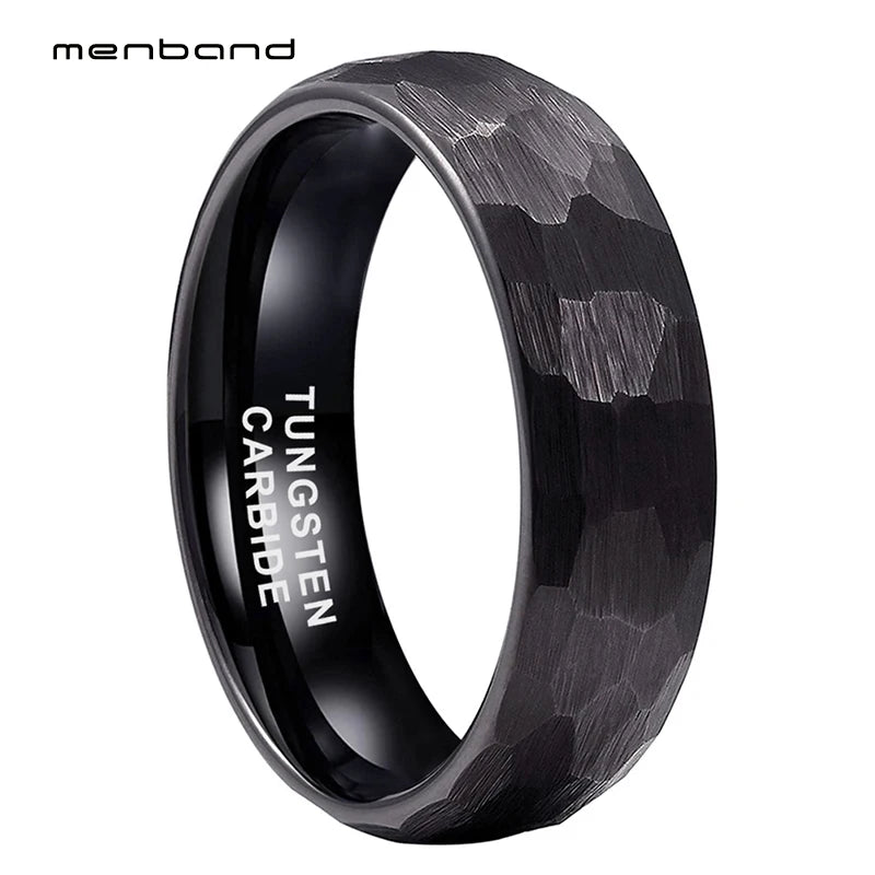 Tungsten Carbide Wedding Band Faces Brushed Finish 6MM 8MM