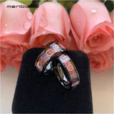 Tungsten Ring Purple Carbon Fiber Gear Inlay 8MM