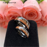 Tungsten Wedding Bands Koa Wood Inlay 6MM 8MM Comfort Fit