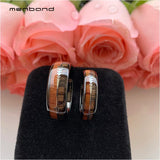 Tungsten Wedding Bands Koa Wood Inlay 6MM 8MM Comfort Fit