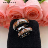 Tungsten Wedding Bands Koa Wood Inlay 6MM 8MM Comfort Fit