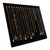 Velvet 17 Hook Necklace Tray Display