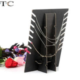 Velvet Board Jewelry Stand Necklace Storage Shelf 8 Hooks