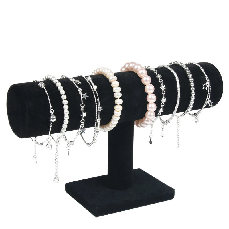 Velvet Bracelet Display Chain Watch T-Bar Rack Jewelry Organizer