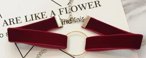 Velvet Choker Necklace Geometric Circle Chocker Statement Necklaces Gothic Colla