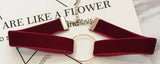 Velvet Choker Necklace Geometric Circle Chocker Statement Necklaces Gothic Colla