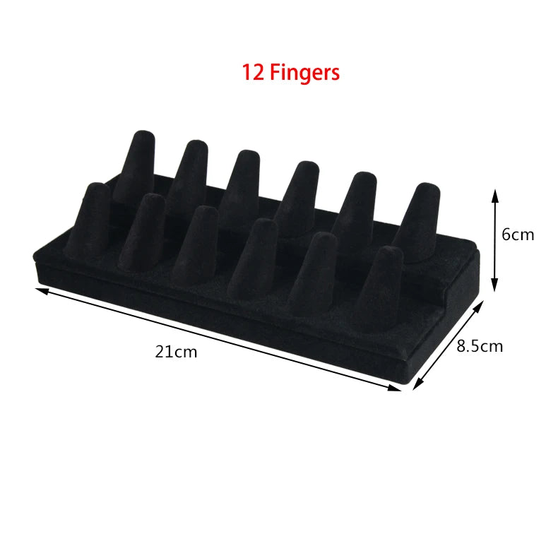Velvet Cone Finger Ring Display Storage Holder Jewelry Show Case