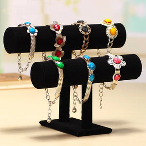 Velvet Bracelet Watch T-Bar Rack Jewelry Organizer Display