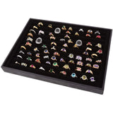 Velvet Jewelry Storage Holder Box 10 Slots Ring Trays Display Earrings Organizer