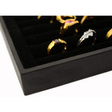 Velvet Jewelry Storage Holder Box 10 Slots Ring Trays Display Earrings Organizer