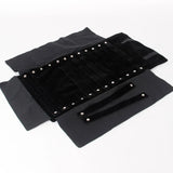 Velvet Travel Jewelry Roll Bag for 60 Stud Earrings