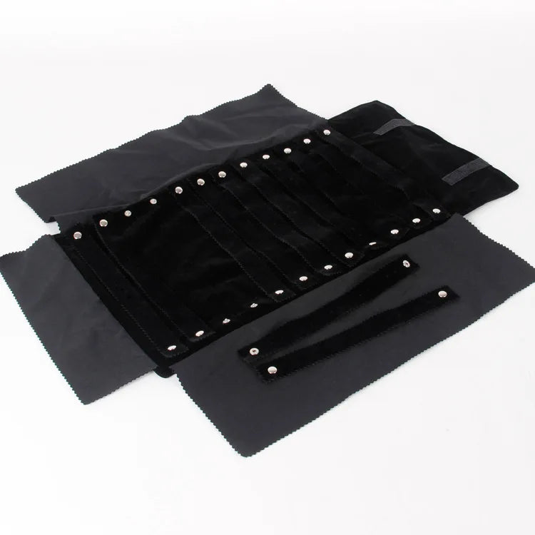 Velvet Travel Jewelry Roll Bag for 60 Stud Earrings