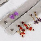 Velvet Travel Jewelry Roll Bag for 60 Stud Earrings