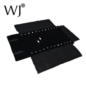 Velvet Travel Jewelry Roll Bag for 60 Stud Earrings