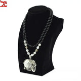 Velvet Series Jewelry Organizer Holder Wooden Jewellery Necklace Stand