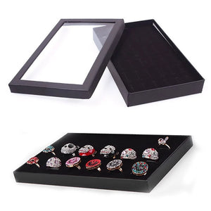 Velvet Sponge Ring Display Box Jewelry Storage Case Holder