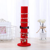 Velvet Vertical Tower Hair Band Bracelet Display Organizer Holder