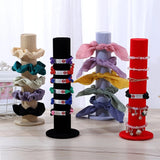 Velvet Vertical Tower Hair Band Bracelet Display Organizer Holder