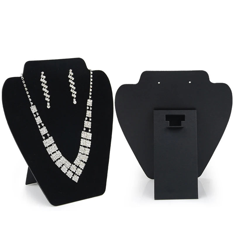 Velvet Necklace Pendant Earrings Storage Board Holder Case Rack