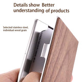 Walnut Business Card Holder Case 3.62 x 2.36 x 0.39 Inche Card Case