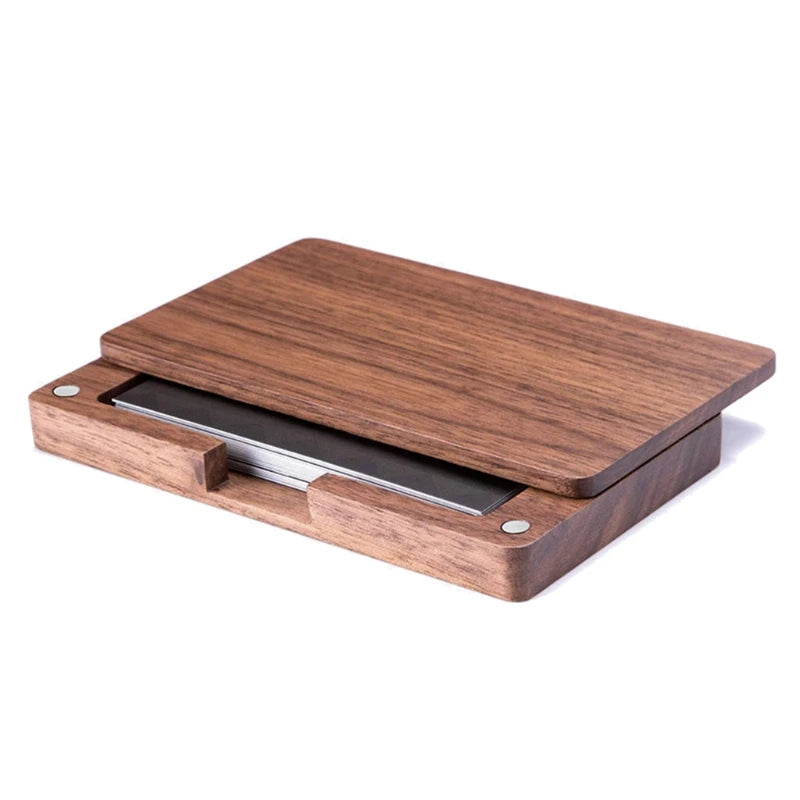 Engraved Walnut Business Card Holder - Lightweight Case