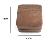 Vintage Walnut Jewelry Box Wooden Ring Flannel Hand Storage Box