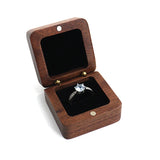 Vintage Walnut Jewelry Box Wooden Ring Flannel Hand Storage Box