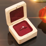Walnut Jewelry Square Flip Ring Box Wedding Proposal Ear Stud Wooden Box