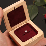 Walnut Jewelry Square Flip Ring Box Wedding Proposal Ear Stud Wooden Box