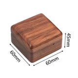 Walnut Jewelry Square Flip Ring Box Wedding Proposal Ear Stud Wooden Box