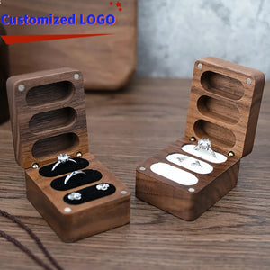 Walnut Portable Solid Wood Jewellery Box Upscale Personalised Storage
