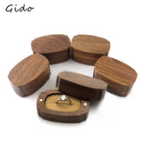 Vintage Walnut Wooden Ring Jewelry Box Ins Style Packaging