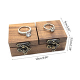Walnut Wooden Engagement Ring Box Double Open Lid Ring Organizer